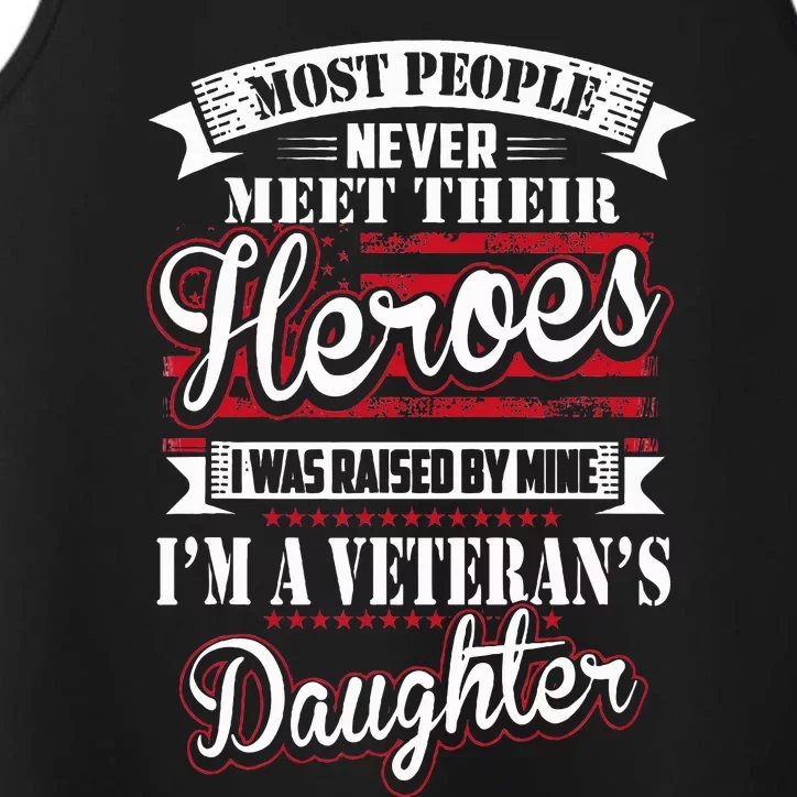 I Was Raised By My Hero Proud Veterans Daughter Performance Tank