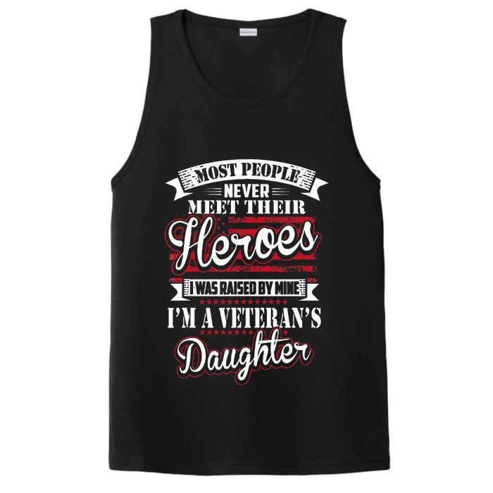 I Was Raised By My Hero Proud Veterans Daughter Performance Tank