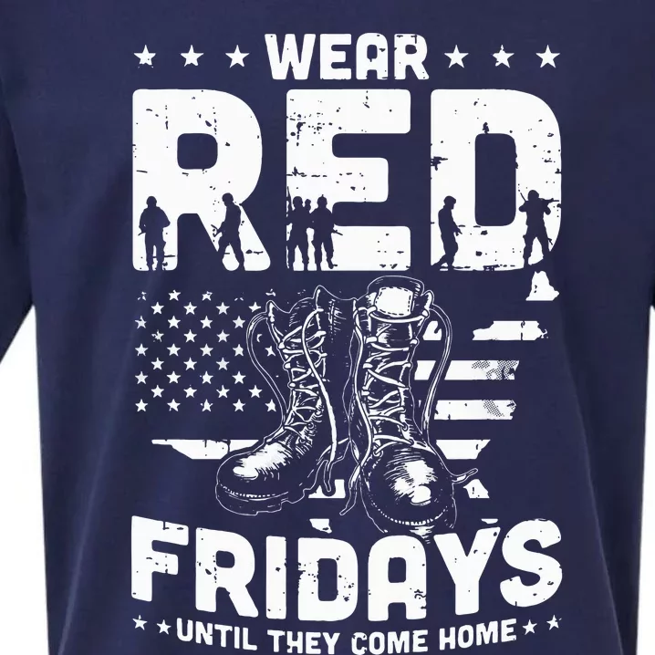 I Wear Red On Fridays Until They Come Home Duty US Military Sueded Cloud Jersey T-Shirt