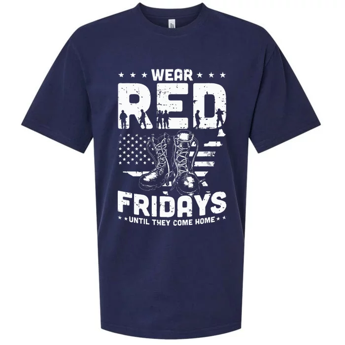 I Wear Red On Fridays Until They Come Home Duty US Military Sueded Cloud Jersey T-Shirt