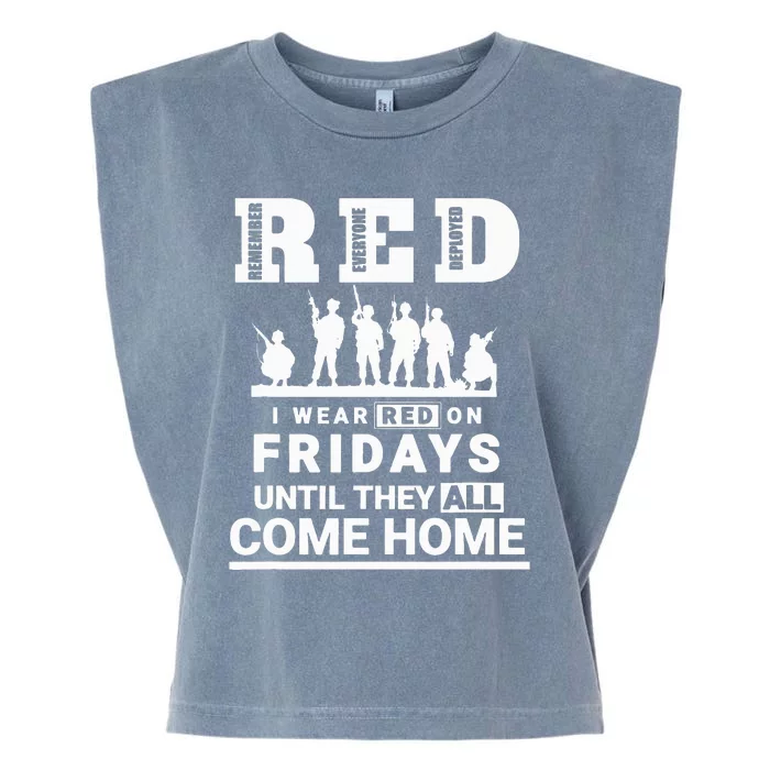 I wear Red On Fridays Until They All Come Home Garment-Dyed Women's Muscle Tee