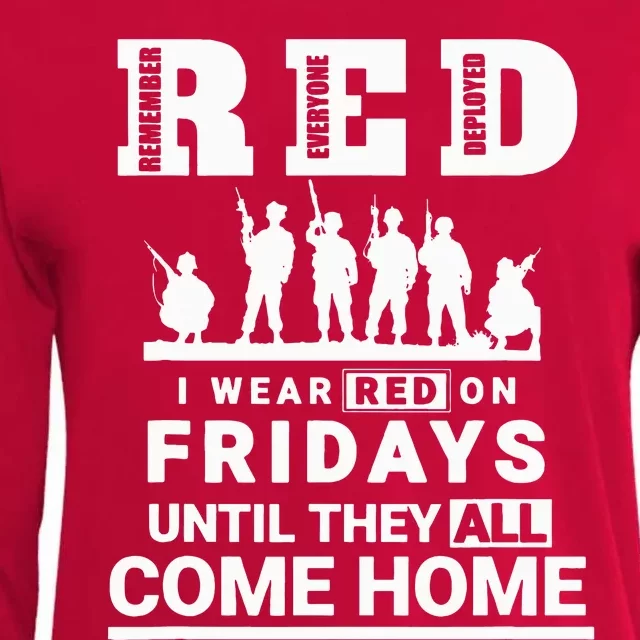 I wear Red On Fridays Until They All Come Home Womens Cotton Relaxed Long Sleeve T-Shirt