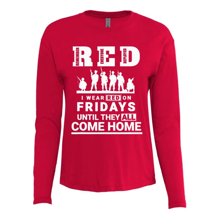 I wear Red On Fridays Until They All Come Home Womens Cotton Relaxed Long Sleeve T-Shirt