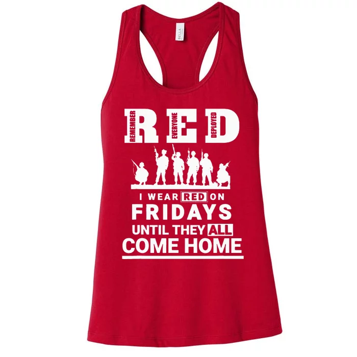 I wear Red On Fridays Until They All Come Home Women's Racerback Tank