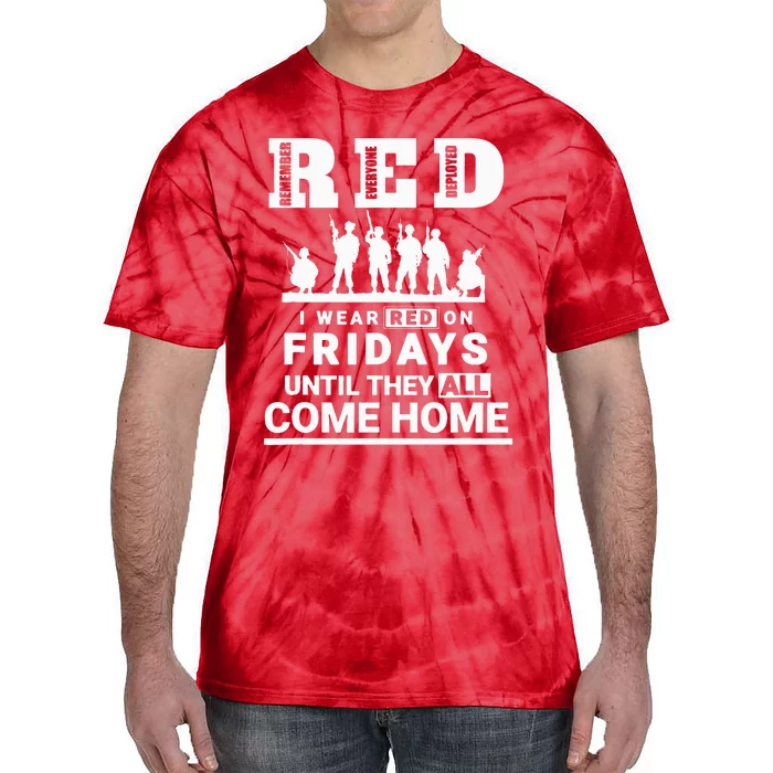 I wear Red On Fridays Until They All Come Home Tie-Dye T-Shirt