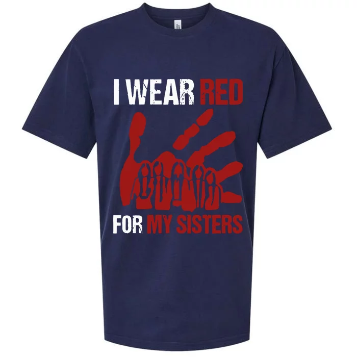 I Wear Red For My Sisters No More Stolen Sisters Sueded Cloud Jersey T-Shirt