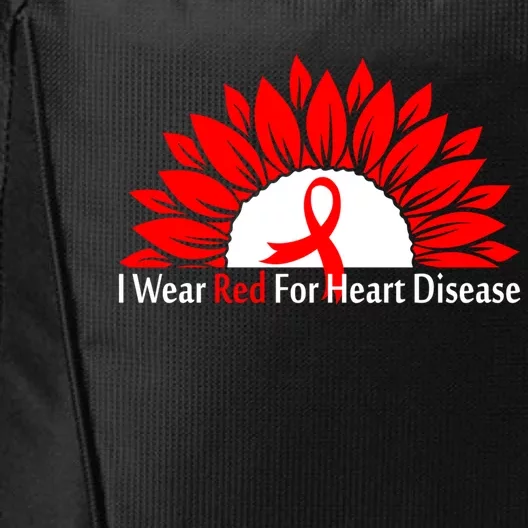 I Wear Red For Heart Disease Awareness Month Gift City Backpack