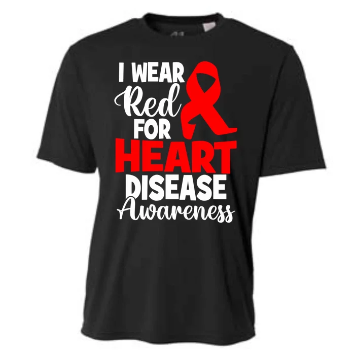 I Wear Red For Heart Disease Awareness Month Gift Cooling Performance Crew T-Shirt