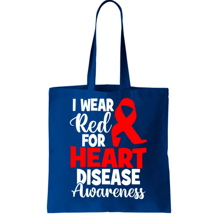 I Wear Red For Heart Disease Awareness Month Gift Tote Bag