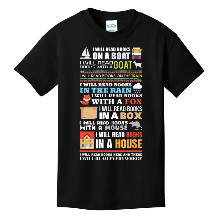 I Will Read Books On A Boat Reading ,Gift For Readers Kids T-Shirt