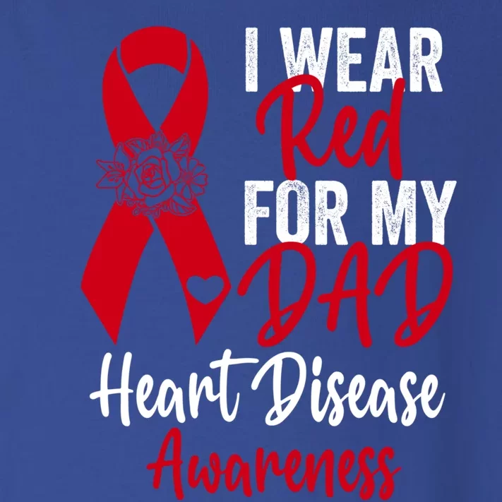 I Wear Red For My Dad Heart Disease Awareness Ribbon Cute Gift Toddler Long Sleeve Shirt