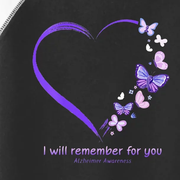 I Will Remember For You Butterfly Alzheimers Awareness Toddler Fine Jersey T-Shirt