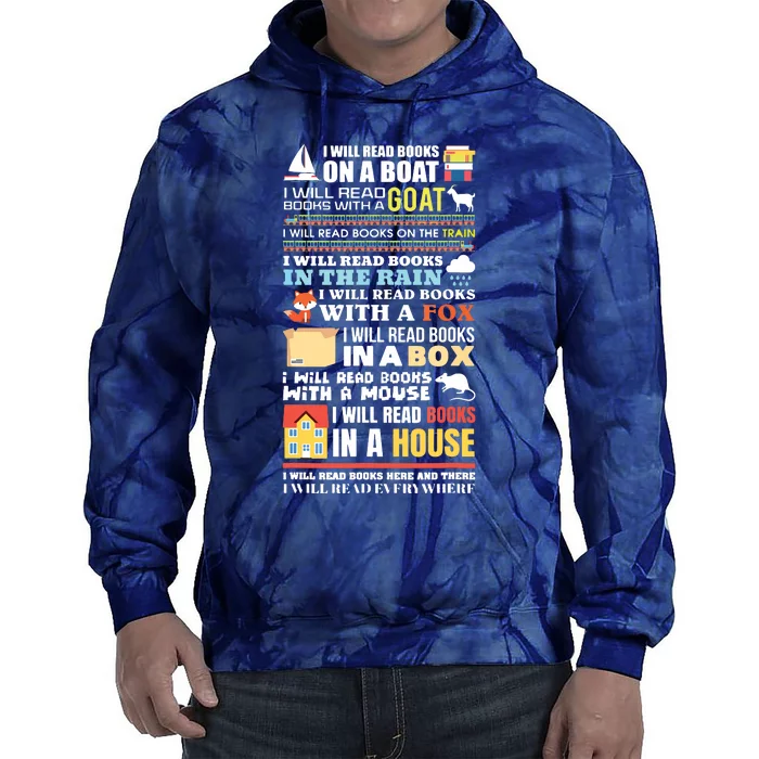 I Will Read Books On A Boat Reading Gift For Readers Tie Dye Hoodie