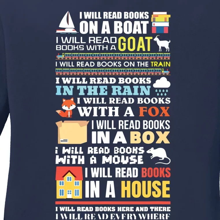 I Will Read Books On A Boat Reading Gift For Readers Ladies Long Sleeve Shirt