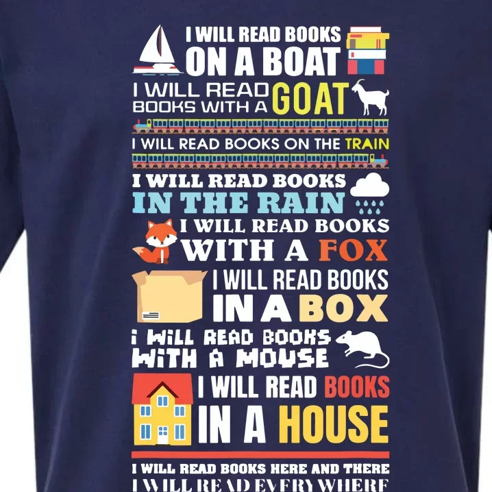 I Will Read Books On A Boat Reading Gift For Readers Sueded Cloud Jersey T-Shirt