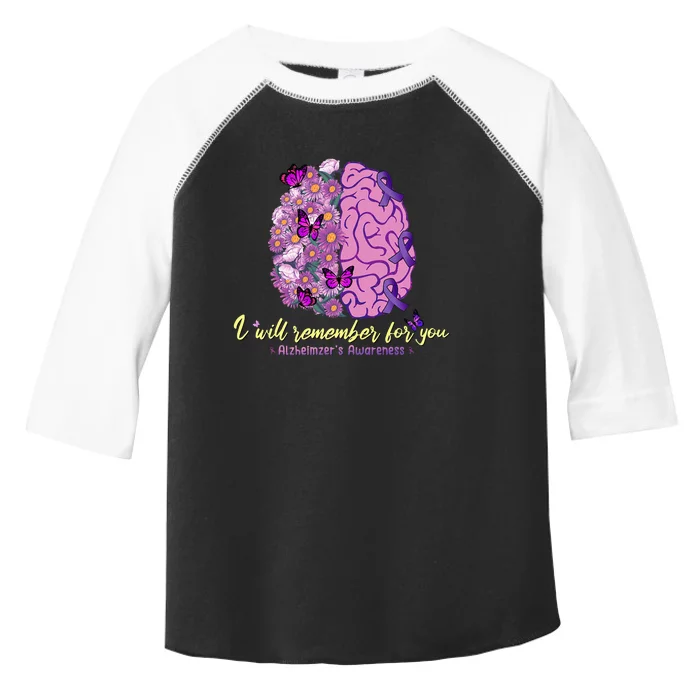 I Will Remember For You Brain Alzheimers Awareness Toddler Fine Jersey T-Shirt