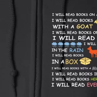 I Will Read Books Everywhere Reading Gifts For Book Lovers Full Zip Hoodie