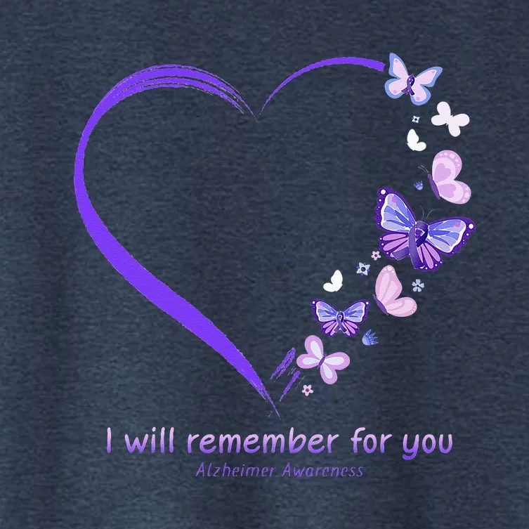 I Will Remember For You Butterfly Alzheimers Awareness Women's Crop Top Tee