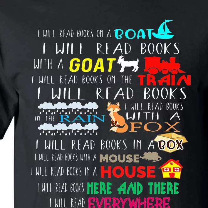 I Will Read Books On A Boat & Everywhere Reading Tall T-Shirt