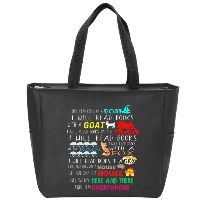 I Will Read Books On A Boat & Everywhere Reading Zip Tote Bag