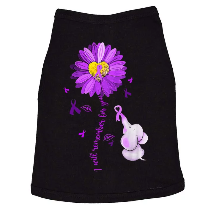 I Will Remember For You Elephant Alzheimers Awareness Doggie Tank