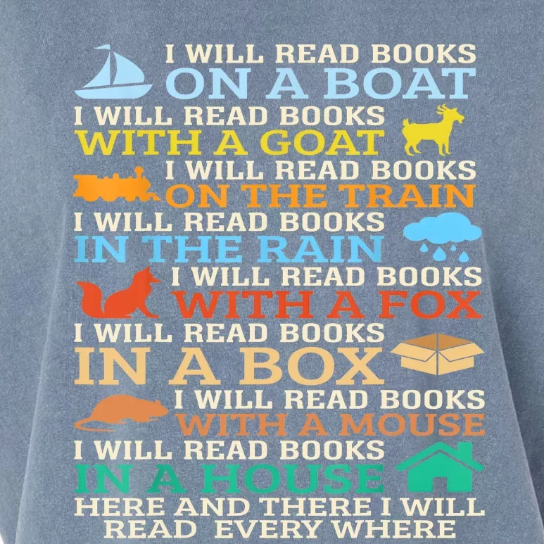 I Will Read Books On A Boat And Everywhere Reading Gifts Garment-Dyed Women's Muscle Tee