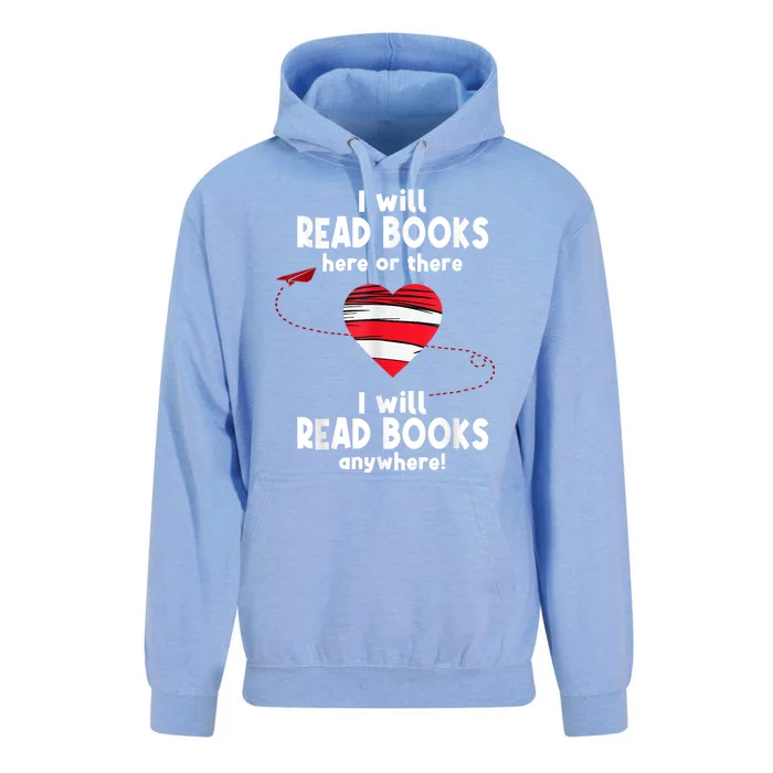 I Will Read Books Here And There I Will Read Books Anywhere Unisex Surf Hoodie