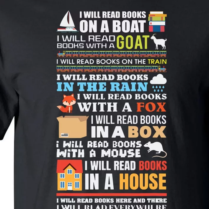 I Will Read Books On A Boat Reading Gift For Readers Tall T-Shirt