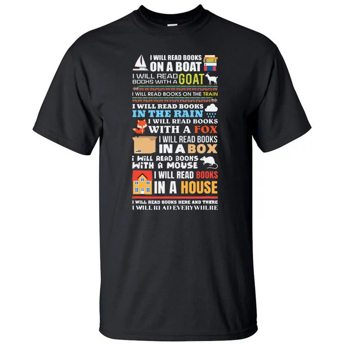 I Will Read Books On A Boat Reading Gift For Readers Tall T-Shirt