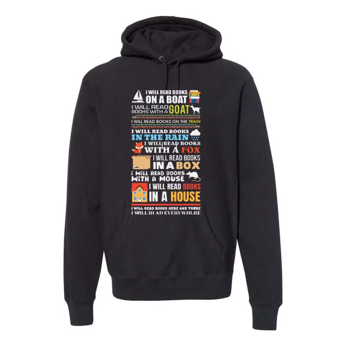 I Will Read Books On A Boat Reading Gift For Readers Premium Hoodie