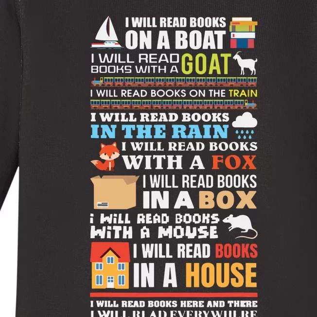 I Will Read Books On A Boat Reading Gift For Readers Baby Long Sleeve Bodysuit