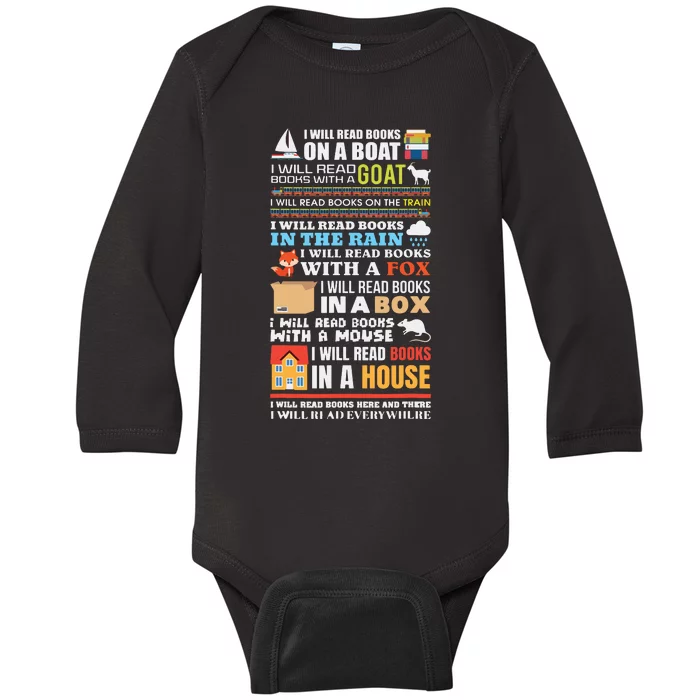 I Will Read Books On A Boat Reading Gift For Readers Baby Long Sleeve Bodysuit