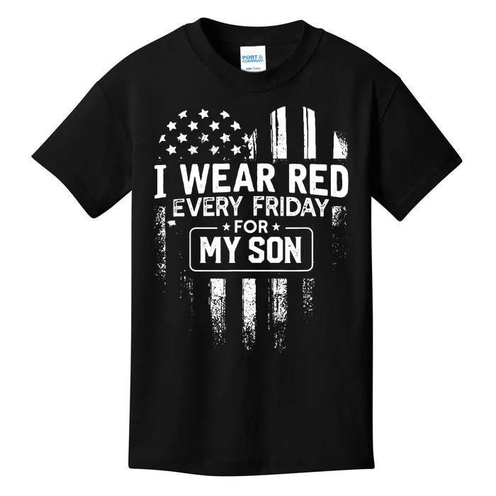 I Wear Red Every Friday For My Son T Mom Dad Kids T-Shirt