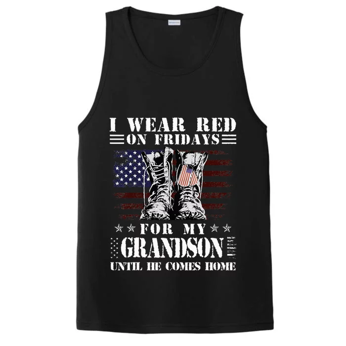 I Wear Red On Fridays For My GRANDSON Until He Comes Home Performance Tank