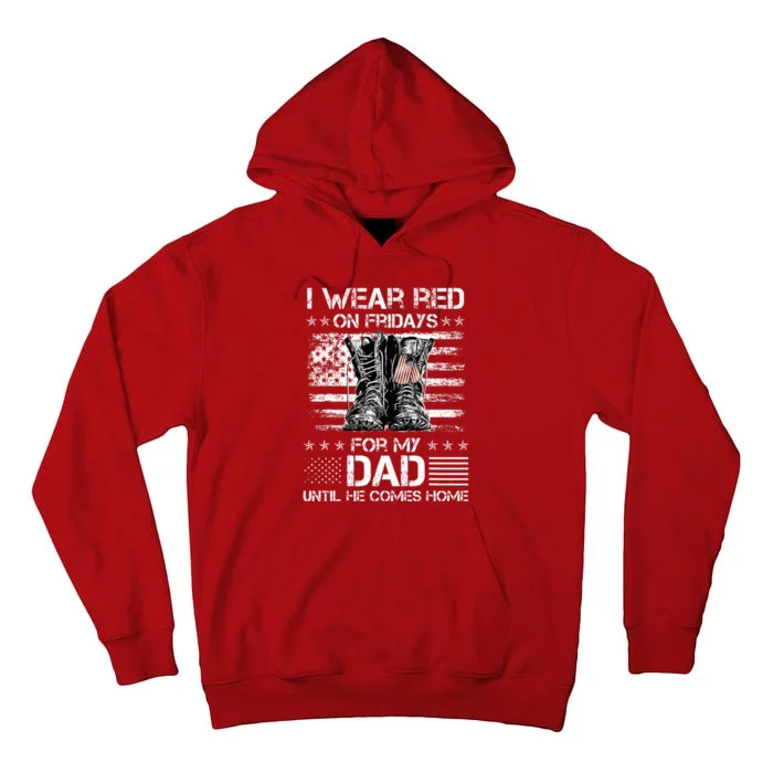 I wear red on friday for my dad combat boots veteran day Tall Hoodie