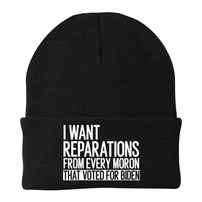 I Want Reparations From Every Moron That Voted For Biden Knit Cap Winter Beanie