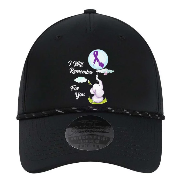 I Will Remember For You Alzheimers Awareness Elephant Ribbon Performance The Dyno Cap