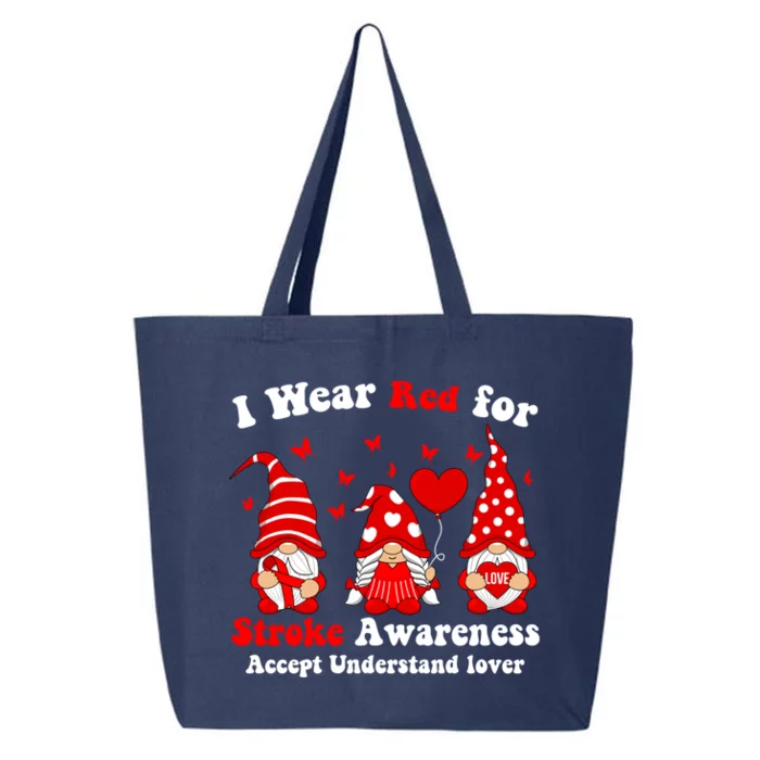 I Wear Red Gnomies For Stroke Awareness Month Gift 25L Jumbo Tote