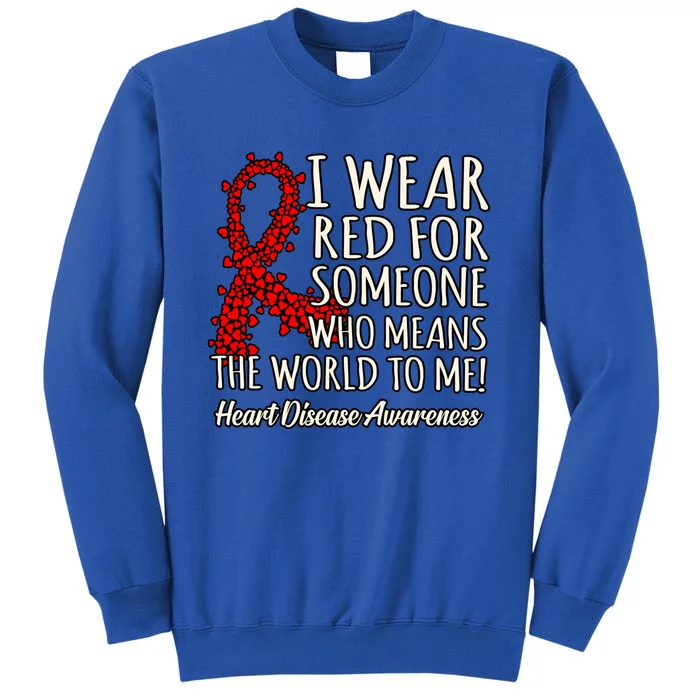 I Wear Red Heart Disease Awareness Survivor Graphic Gift Tall Sweatshirt