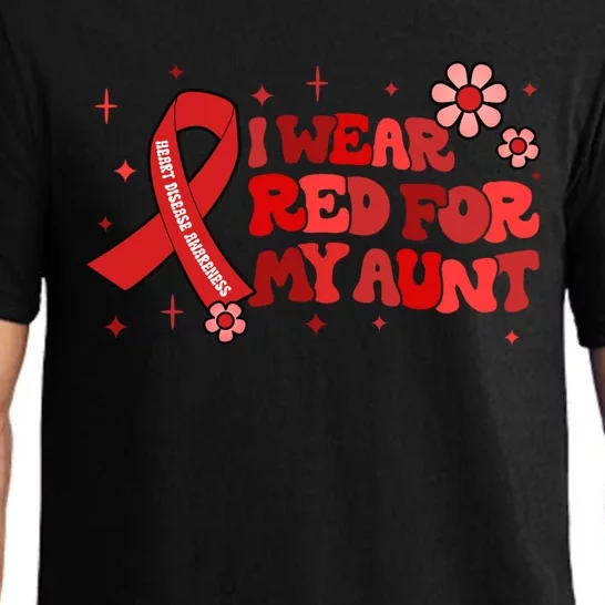 I Wear Red For My Aunt Heart Disease Awareness Funny Gift Pajama Set