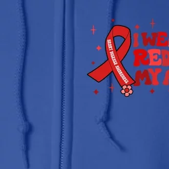 I Wear Red For My Aunt Heart Disease Awareness Funny Gift Full Zip Hoodie