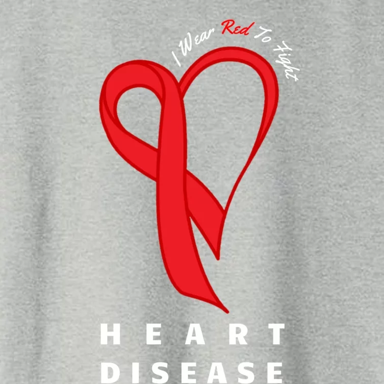 I Wear Red To Fight Heart Disease Awareness Chd Funny Gift Ribbon Gift Women's Crop Top Tee