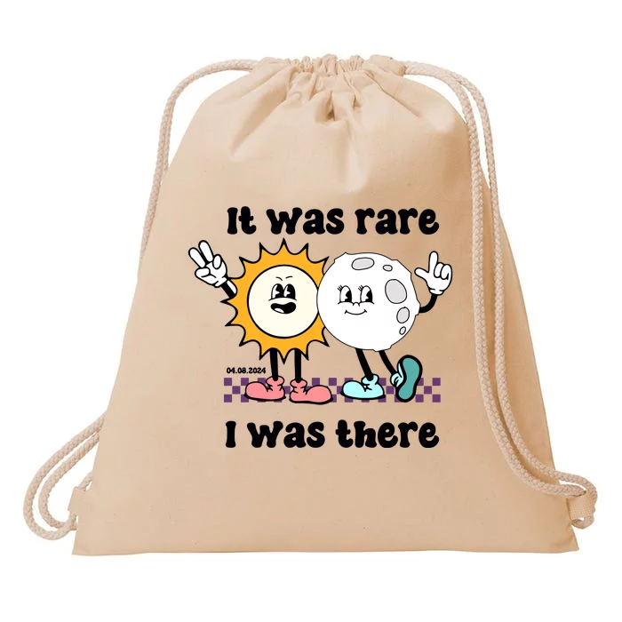 It Was Rare I Was There Solar Eclipse Drawstring Bag