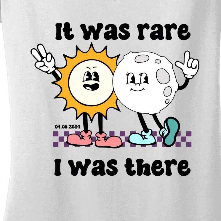 It Was Rare I Was There Solar Eclipse Women's V-Neck T-Shirt