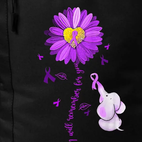 I Will Remember For You Elephant Alzheimers Awareness Daily Commute Backpack