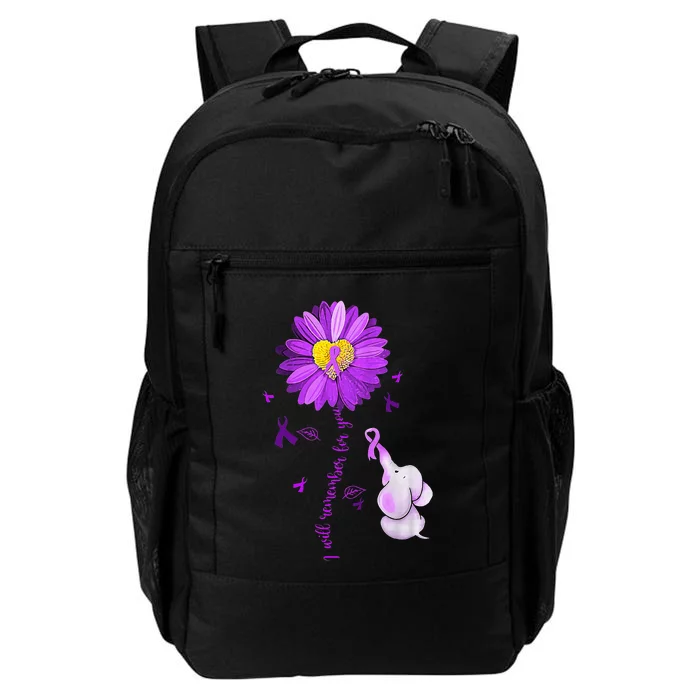 I Will Remember For You Elephant Alzheimers Awareness Daily Commute Backpack