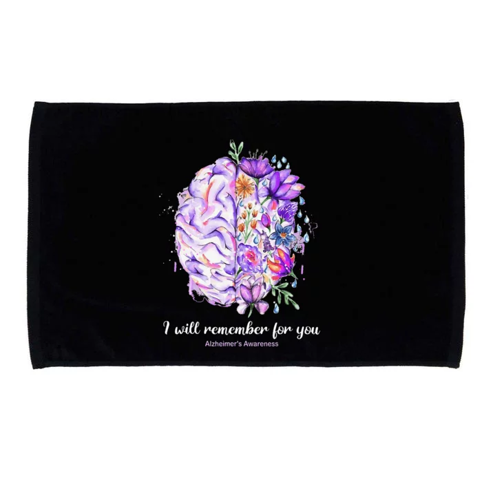 I Will Remember For You Brain AlzheimerS Awareness Microfiber Hand Towel