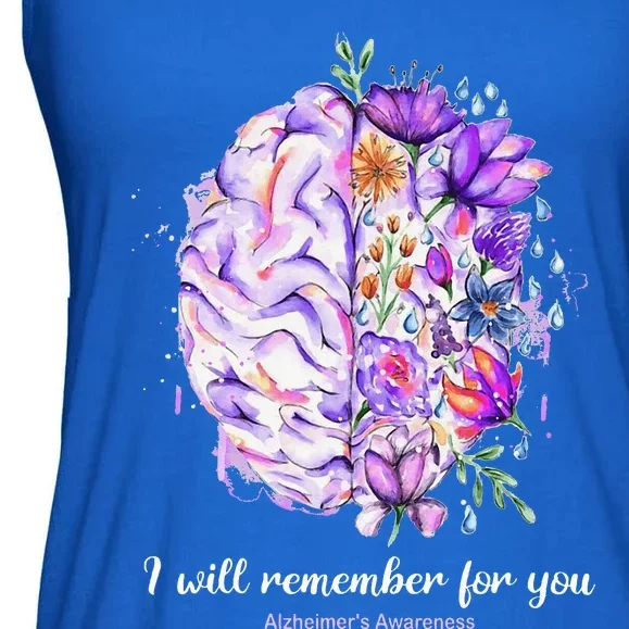 I Will Remember For You Brain AlzheimerS Awareness Ladies Essential Flowy Tank