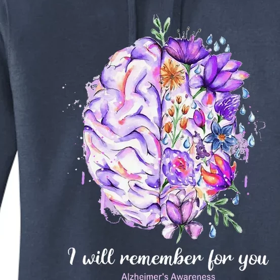 I Will Remember For You Brain AlzheimerS Awareness Women's Pullover Hoodie