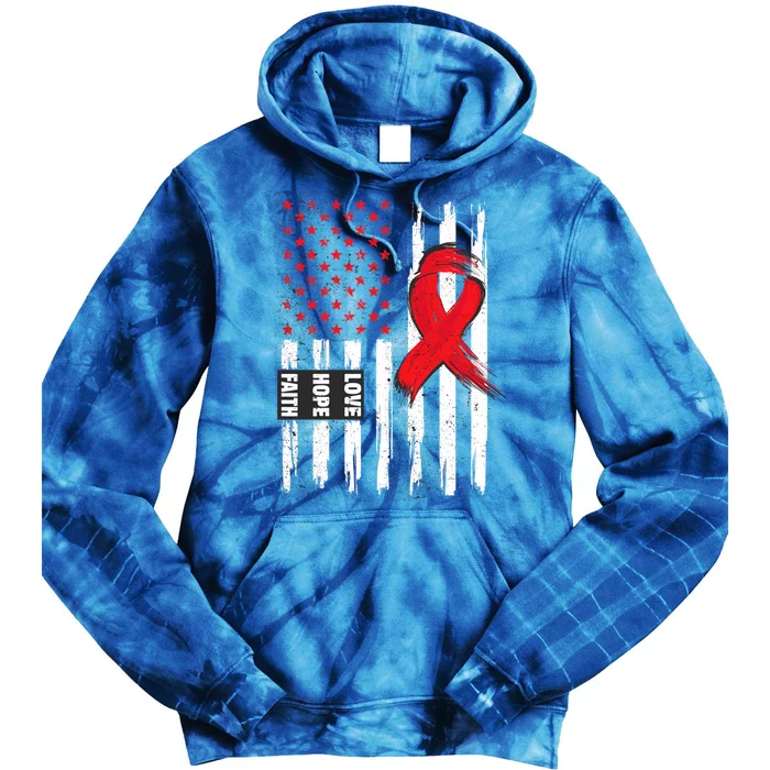 I Wear Red To Fight Heart Disease Awareness Month Gift Tie Dye Hoodie